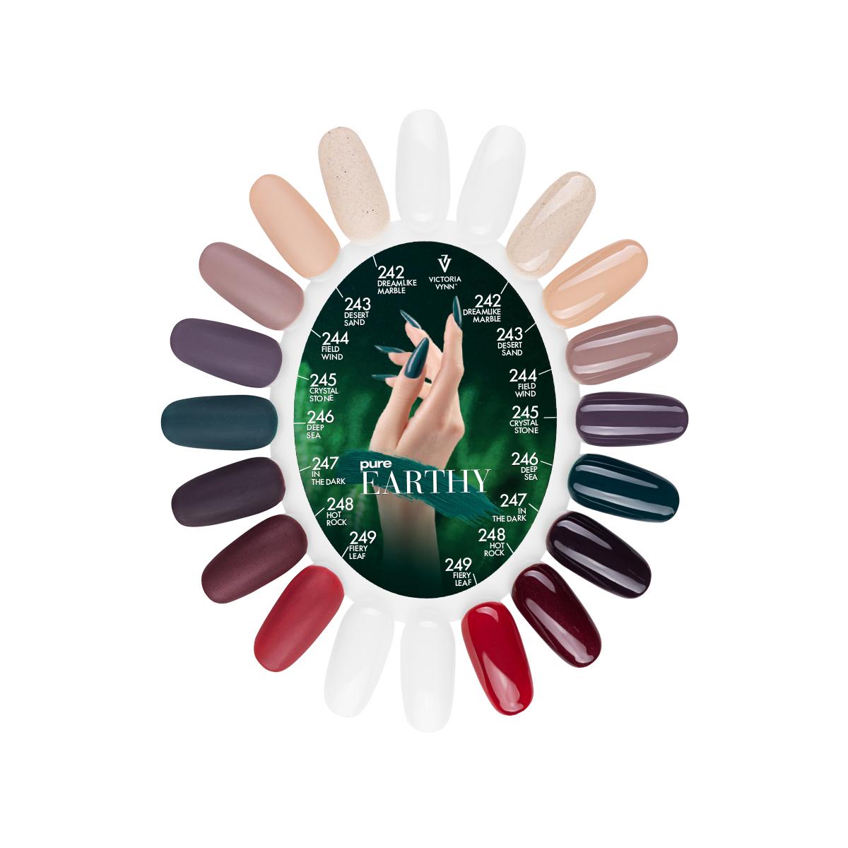 Victoria VYNN Color Chart Pure Creamy Hybrid Gel Polish Earthy Collection 242 - 249