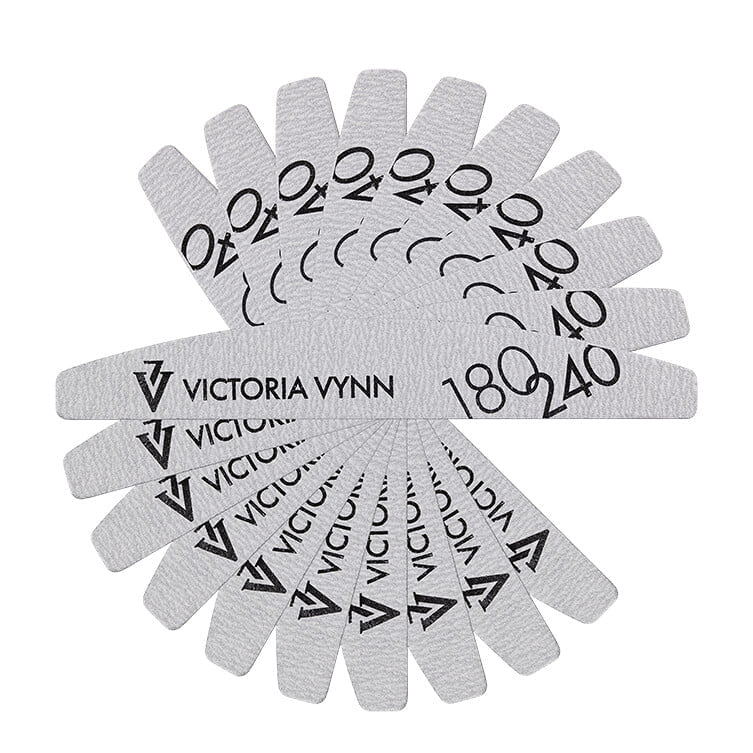 Victoria VYNN White crescent nail file 180/240, 10pcs