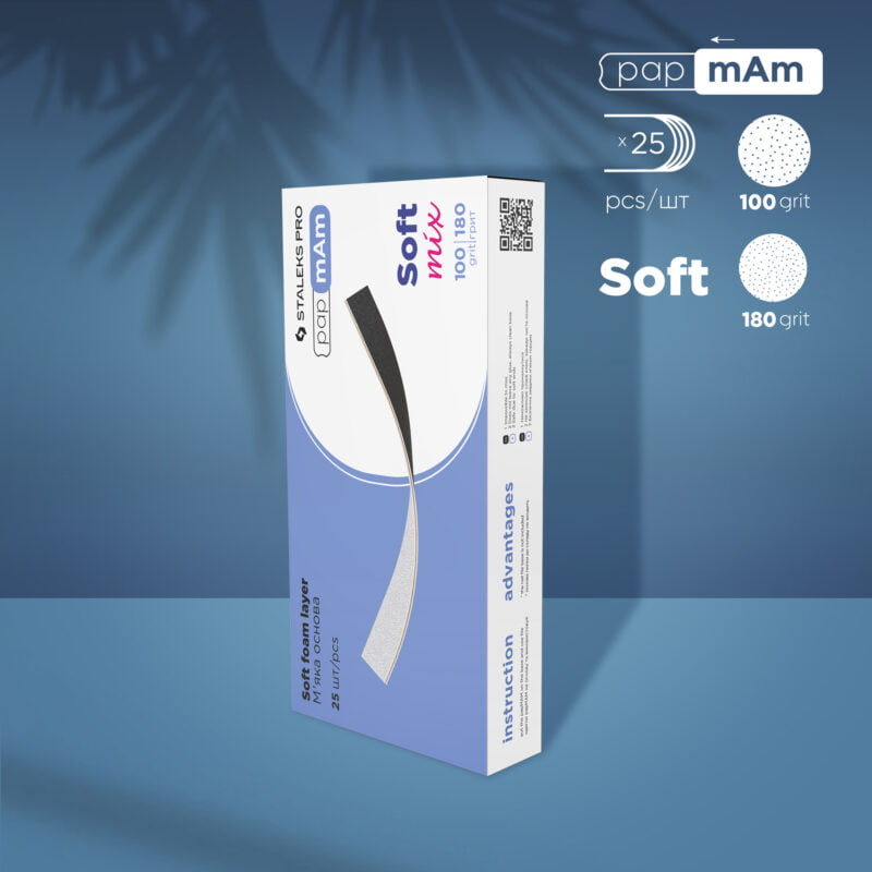 Staleks PRO Disposable double-sided files papmAm Mix on soft foam layer EXPERT 20 100/180 grit (25 pcs)