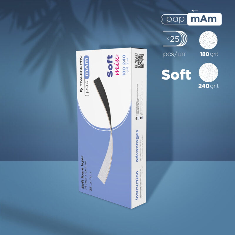 Staleks PRO Disposable double-sided files papmAm Mix on soft foam layer EXPERT 20 180/240 grit (25 pcs)