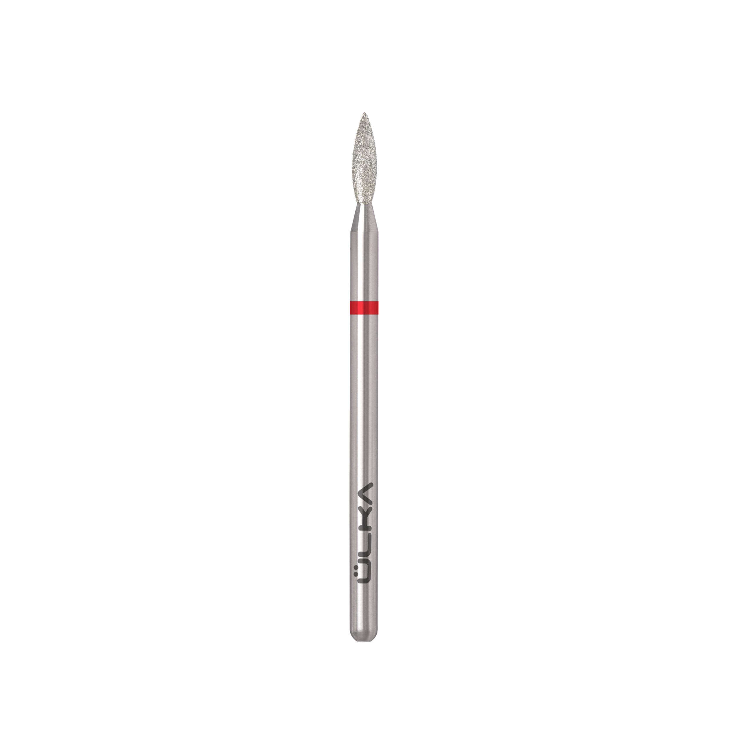 ÜLKA Diamond nail drill bit flame red head diameter 2.1 mm / working part 8 mm (F218-F)