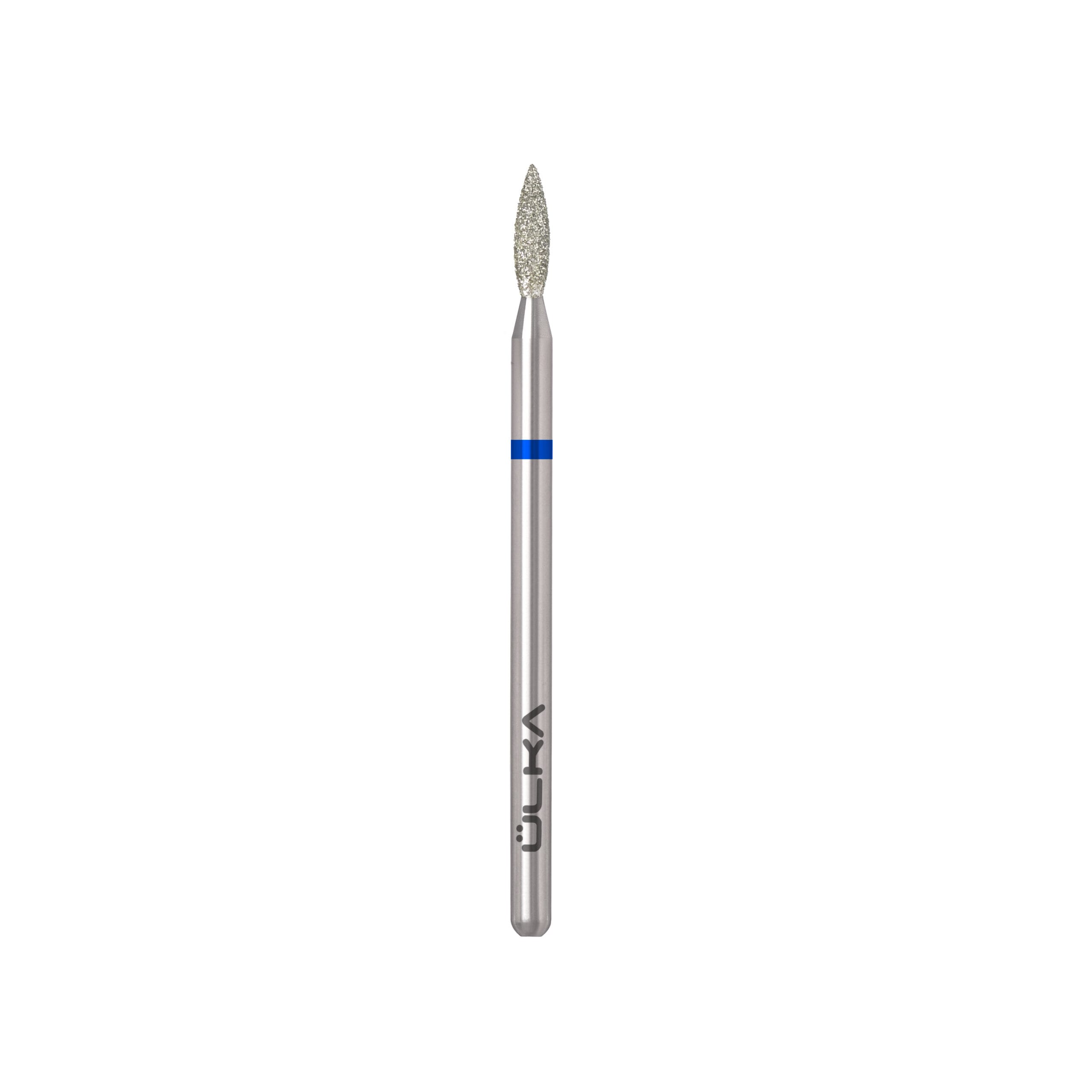 ÜLKA Diamond nail drill bit flame blue head diameter 2.1 mm / working part 8 mm (F218-M)