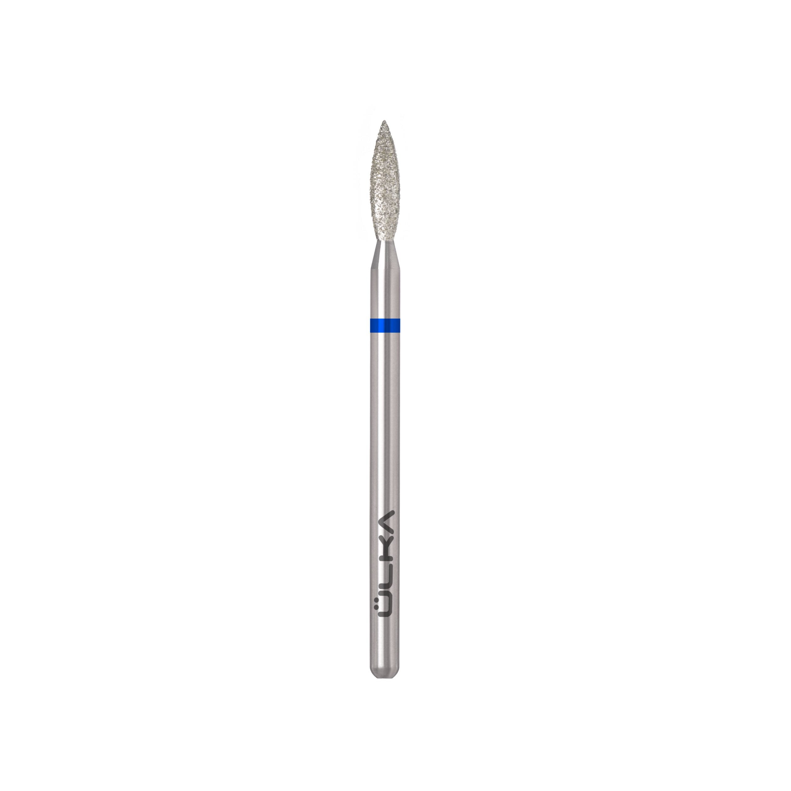 ÜLKA Diamond nail drill bit flame blue head diameter 2.3 mm / working part 10 mm (F2310-M)