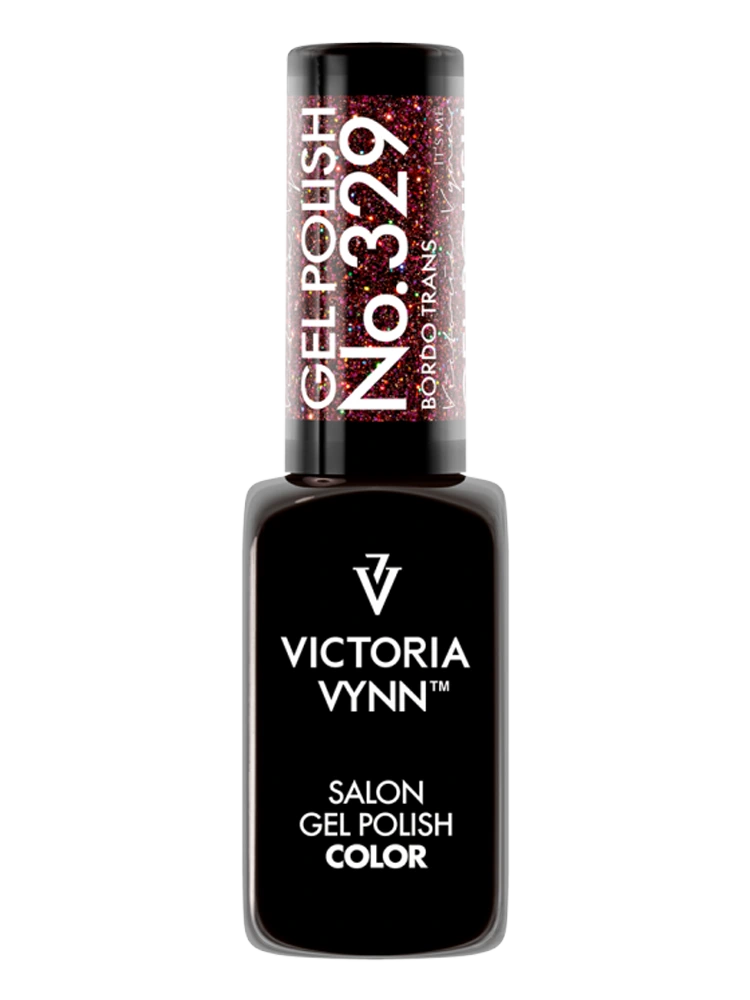 disco glitter gel polish Victoria VYNN Bordo Trans 329 Disco Fever Collection