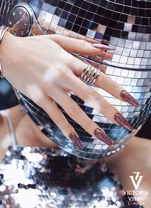 disco glitter gel polish Victoria VYNN Bordo Trans 329 Disco Fever Collection
