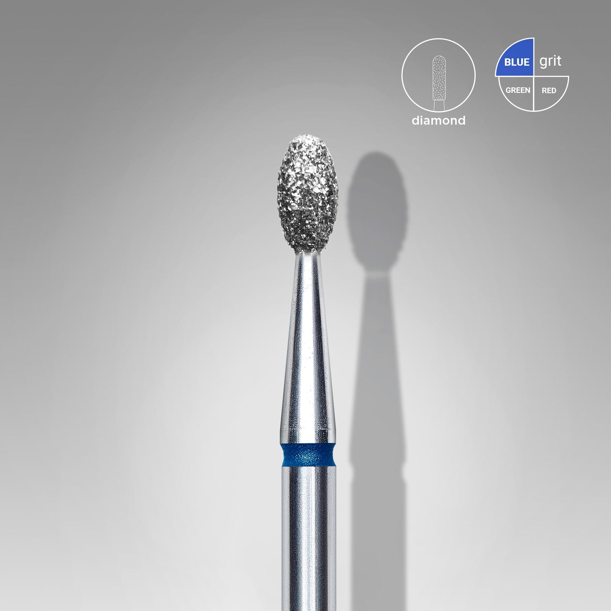 Staleks PRO EXPERT Diamond Nail Drill Bit Olive Blue (head diameter 2.5 mm / working part 5 mm)