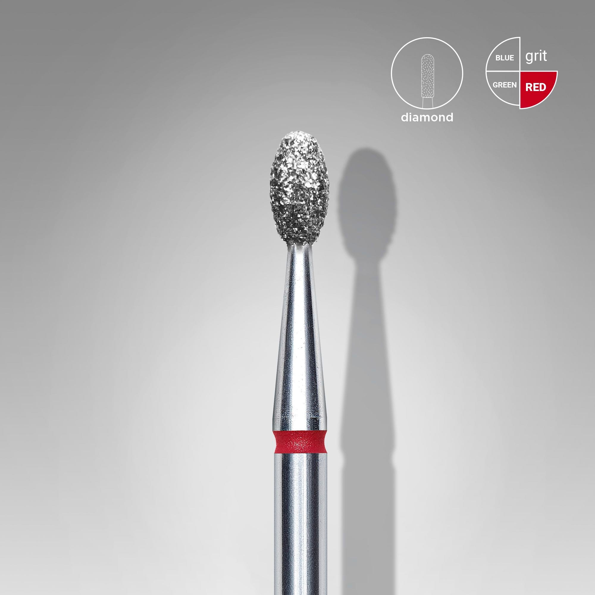 Staleks PRO EXPERT Diamond Nail Drill Bit Olive Red (head diameter 2.5 mm / working part 5 mm)