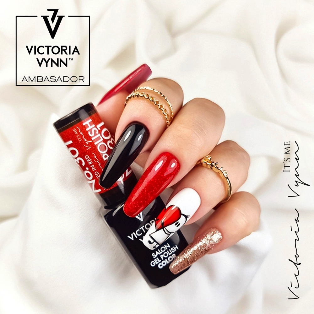 glitter red gel nail polish
