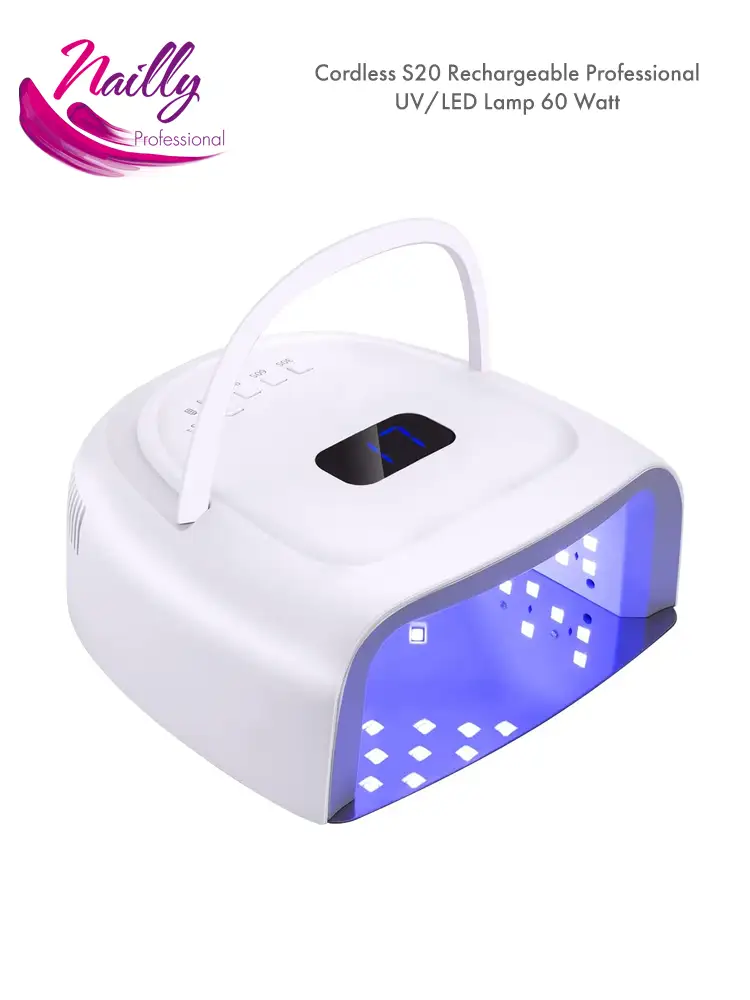 nailly professional best rechargeable uv led nail lamp 60watt s20 cordless wireless uv led dryer