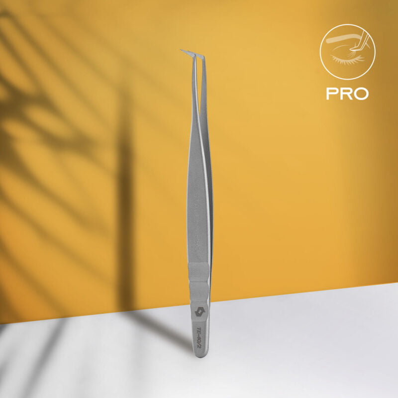 Staleks PRO Professional eyelash tweezers EXPERT 40 TYPE 2 (L-shaped, 70′)