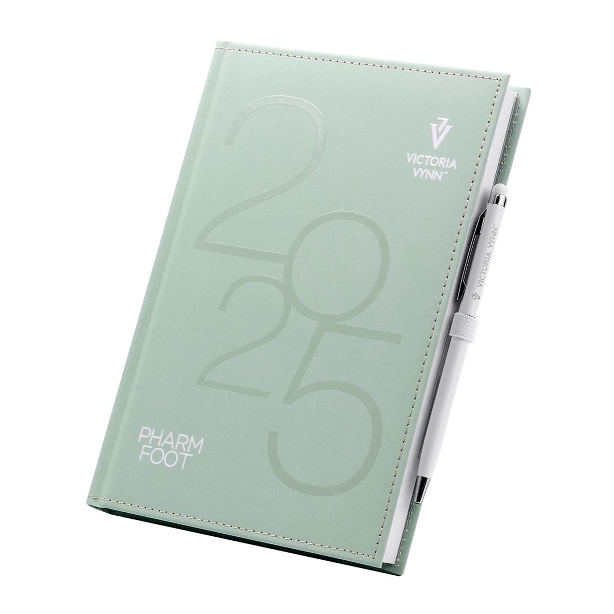 Victoria VYNN Planner Book 2025 A5 (Green) - In 4 Languages English, French, Polish & Spanish