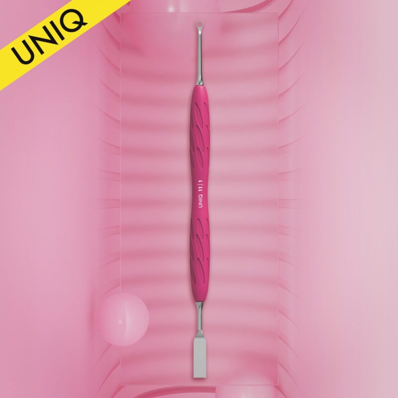 Staleks PRO Manicure pusher Gummy with silicone handle UNIQ 11 TYPE 1 (straight flat and loop pusher)
