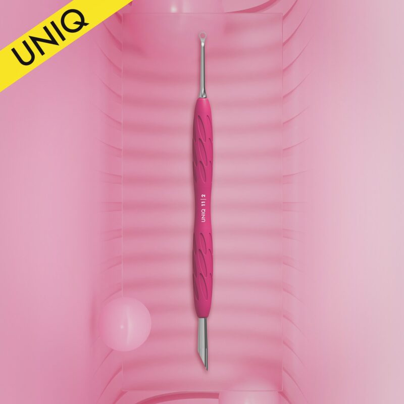 Staleks PRO Manicure pusher Gummy with silicone handle UNIQ 11 TYPE 2 (beveled and loop pusher)