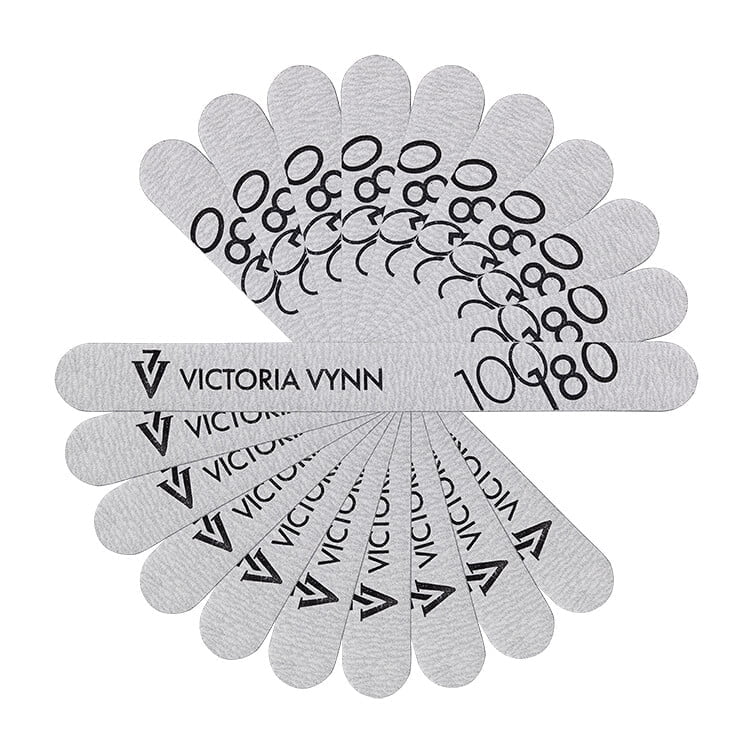 Victoria VYNN White straight nail file 100/180, 10pcs