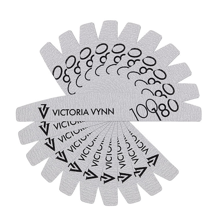 Victoria VYNN White crescent nail file 100/180, 10pcs
