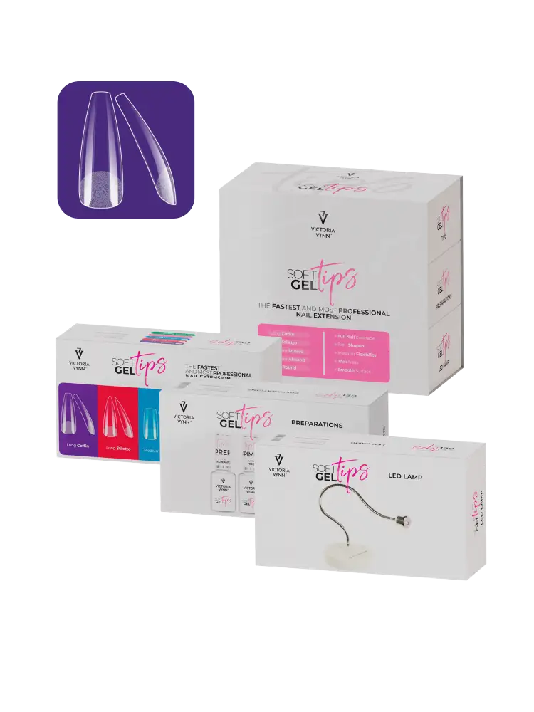 soft gel tips long coffin kit