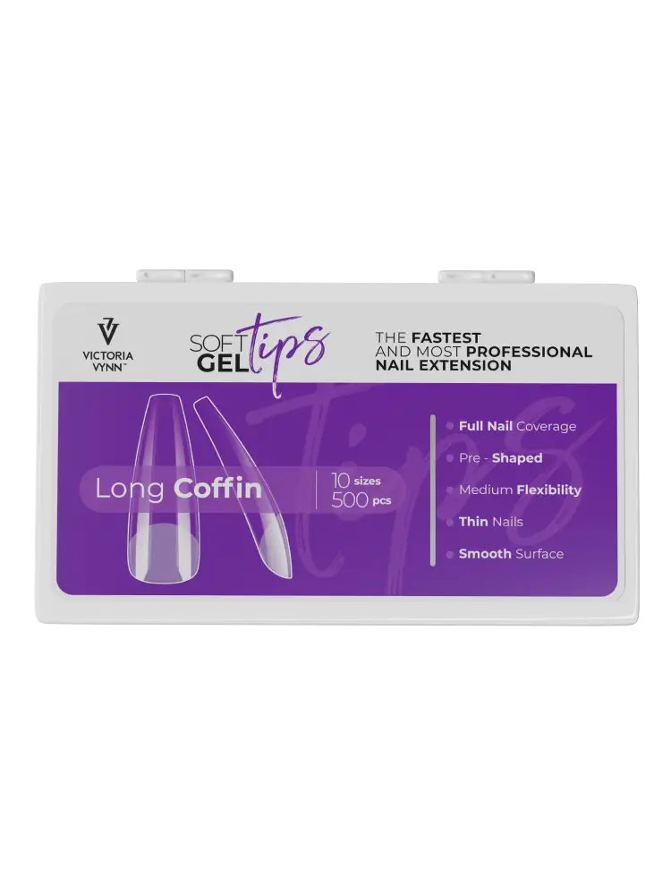 soft gel tips long coffin tips