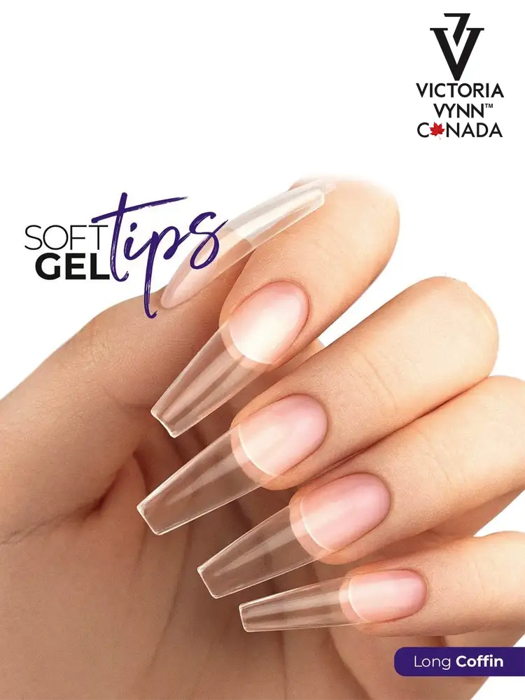 soft gel tips long coffin tips