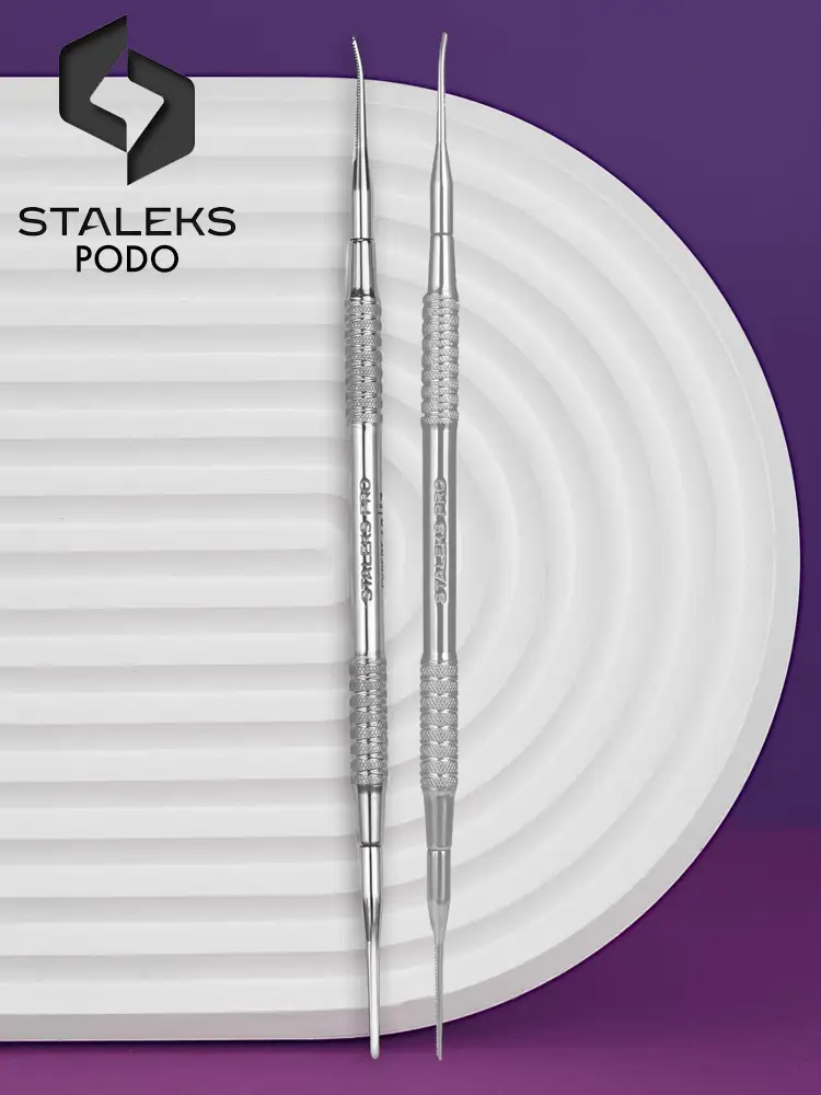Staleks PRO 2in1 Pedicure Nail File Tool with a bent end Expert 60