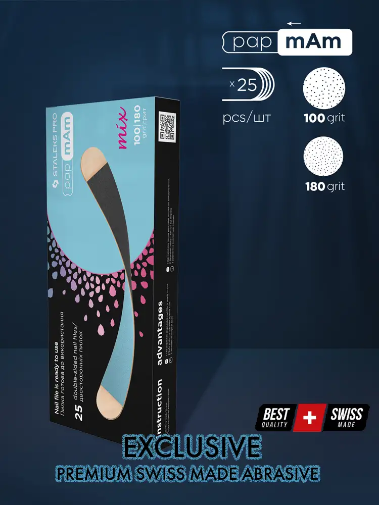Staleks PRO Disposable papmAm files on a Wooden Base DWCMix-22-100