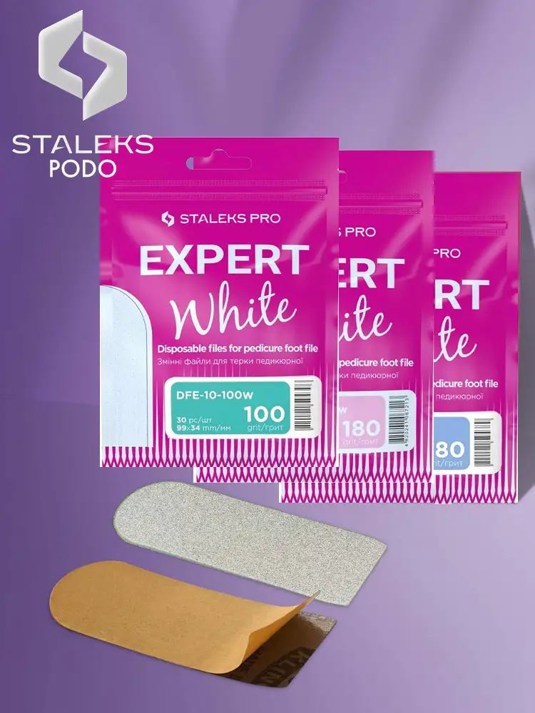 staleks pro refill pads for pedicure file white expert 10