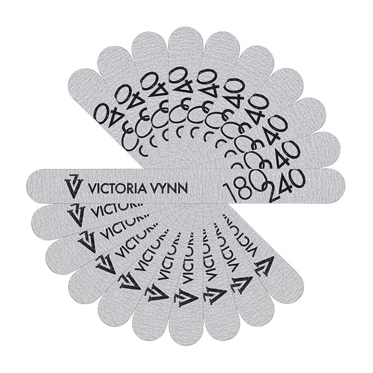 Victoria VYNN White straight nail file 180/240, 10pcs