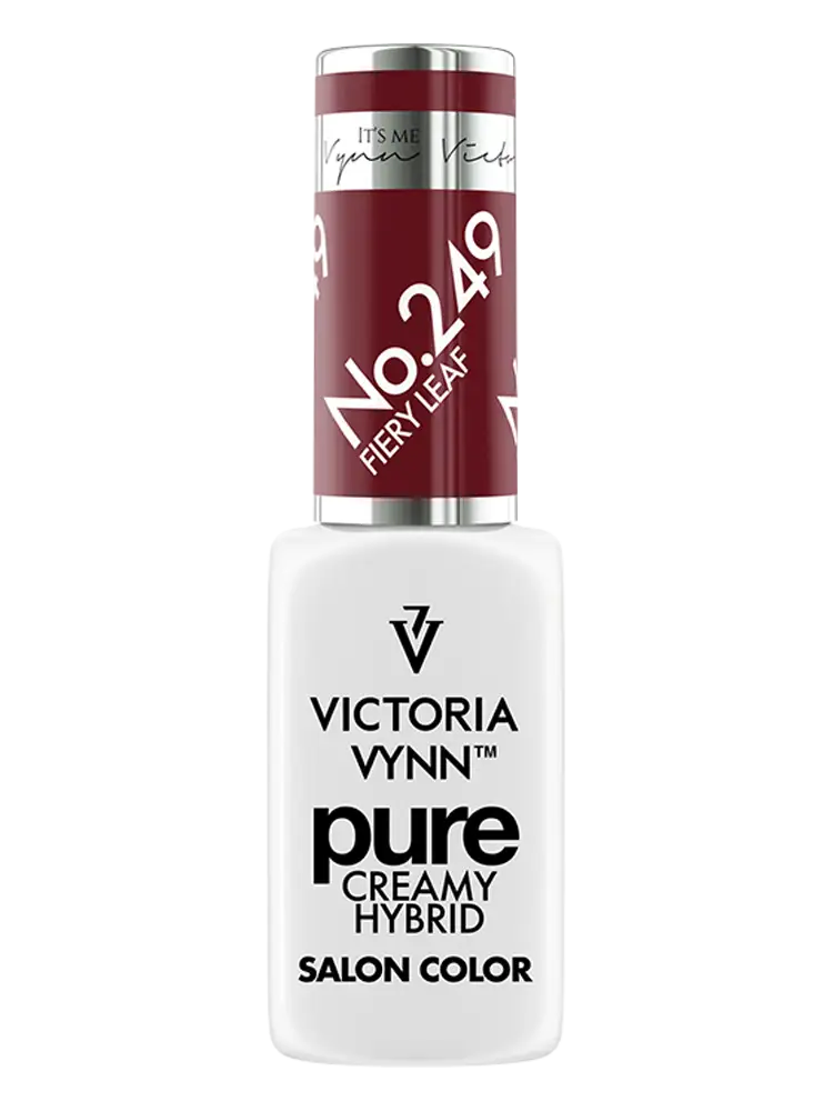 victoria vynn pure creamy hybrid red fall nails earthy collection no. 249 fierry leaf