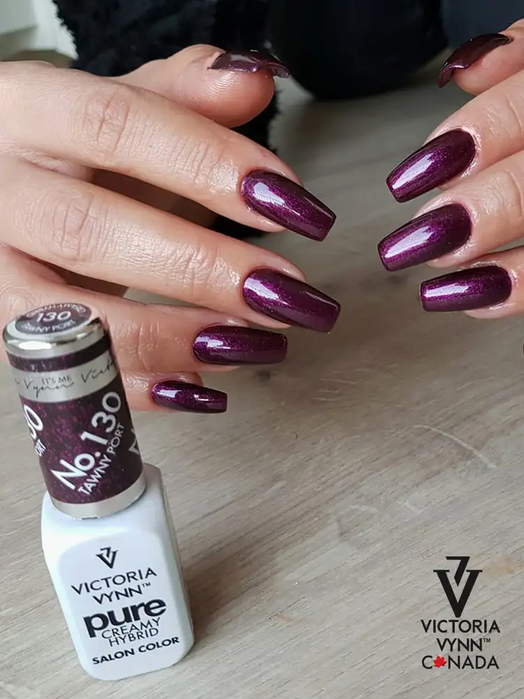 Victoria vynn pure creamy sparkling burgundy nails tawny port no. 130