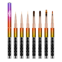 MSMO Set of 7 Professional Nail Art Brushes – Complete Nail Art Brush Kit